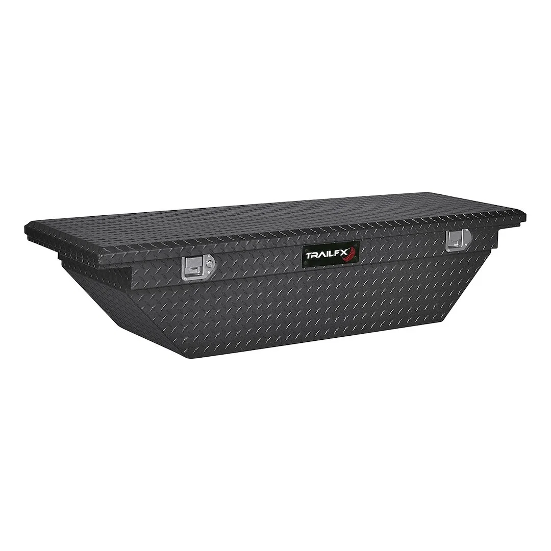 120633 – TRAILFX Tool Box, Crossover Angled Single Lid Diamond Tread Matte Black 16 Gauge Aluminum 19-1/4 Inch Length...